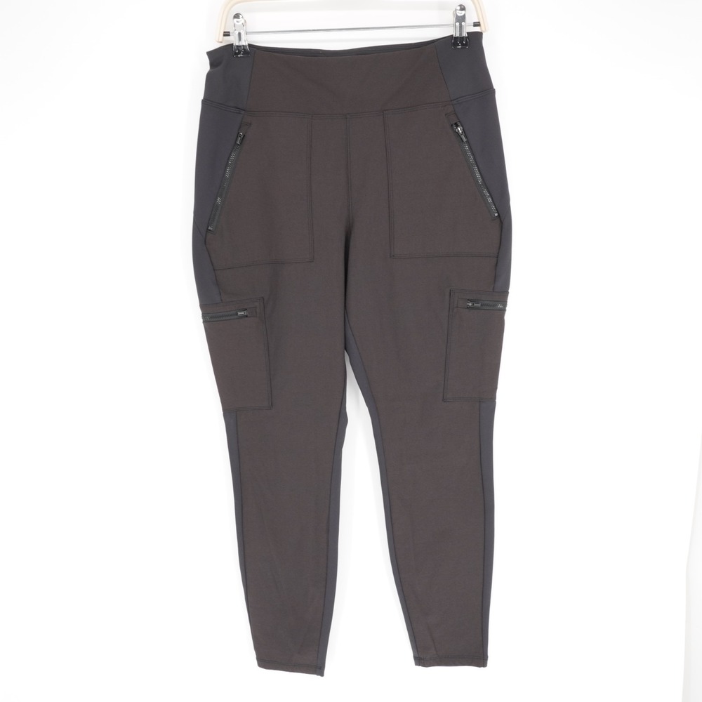 Athleta Headlands Hybrid Cargo II Tight Legging 12 Black Zip Pockets Hiking Pant - Picture 10 of 11